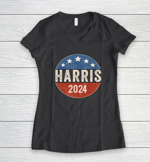 Kamala Harris 2024 For President Campaign US Flag Women's V-Neck T-Shirt 4