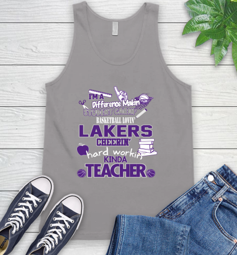 Los Angeles Lakers NBA I'm A Difference Making Student Caring Basketball Loving Kinda Teacher Tank Top 3