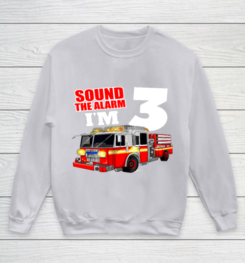Kids Fire Truck 3rd Birthday T Shirt Boy Firefighter 3 Years Old Youth Sweatshirt 3