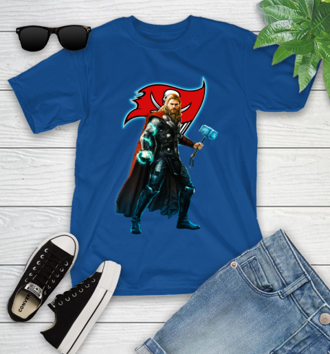 NFL Thor Avengers Endgame Football Tampa Bay Buccaneers Youth T-Shirt 9