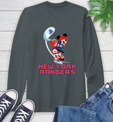 NHL Hockey New York Rangers Cheerful Mickey Mouse Shirt Long Sleeve T-Shirt 8 NHL Hockey New York Rangers Cheerful Mickey Mouse Shirt Long Sleeve T-Shirt - Image 8