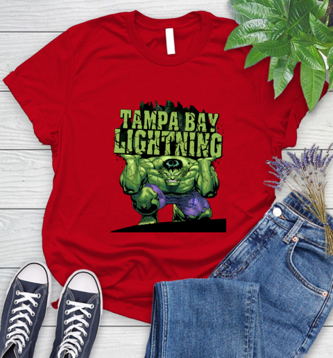 Tampa Bay Lightning NHL Hockey Incredible Hulk Marvel Avengers Sports Women's T-Shirt 9