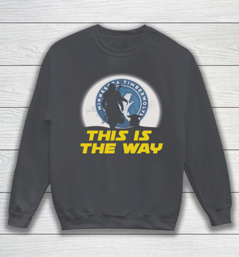 Minnesota Timberwolves NBA Basketball Star Wars Yoda And Mandalorian This Is The Way Sweatshirt 4