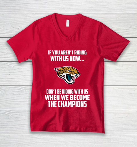 NFL Jacksonville Jaguars Football We Become The Champions V-Neck T-Shirt 6