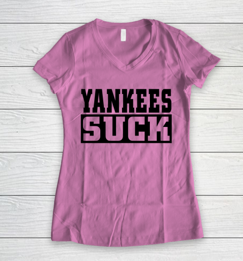 Yankees Suck Shirt Women's V-Neck T-Shirt 5