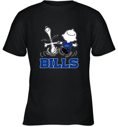 Snoopy And Charlie Brown Happy Buffalo Bills Fans Youth T-Shirt