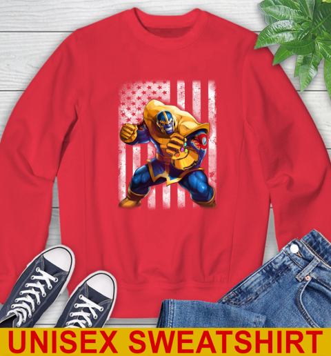NHL Hockey Calgary Flames Thanos Marvel American Flag Shirt Sweatshirt 12