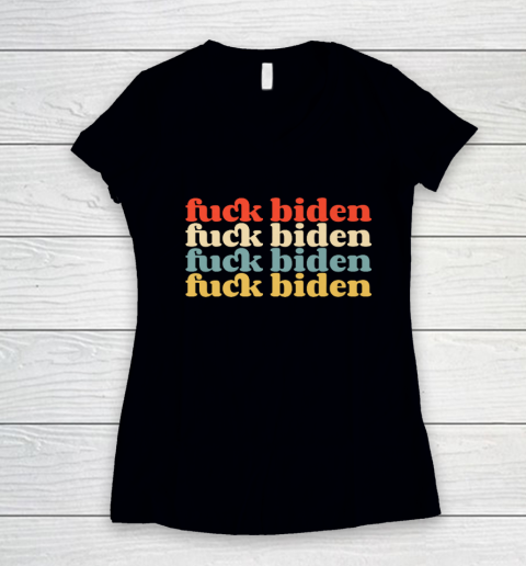 Vintage Fuck Biden Anti Biden Tee Top Womens Mens Premium Women's V-Neck T-Shirt