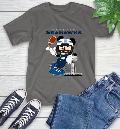 NFL Seattle Seahawks Mickey Mouse Disney Super Bowl Football T Shirt T-Shirt 9