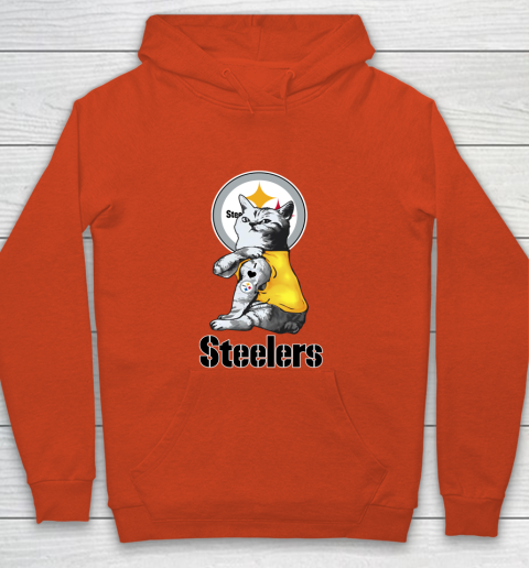 NFL Football My Cat Loves Pittsburgh Steelers Youth Hoodie 3