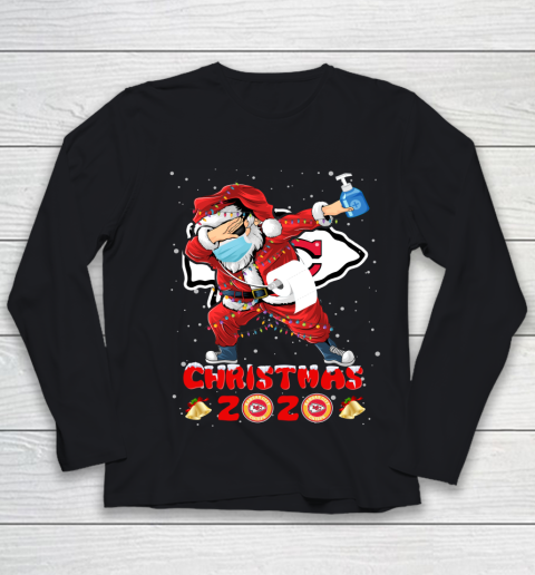 Kansas City Chiefs Funny Santa Claus Dabbing Christmas 2020 NFL Youth Long Sleeve