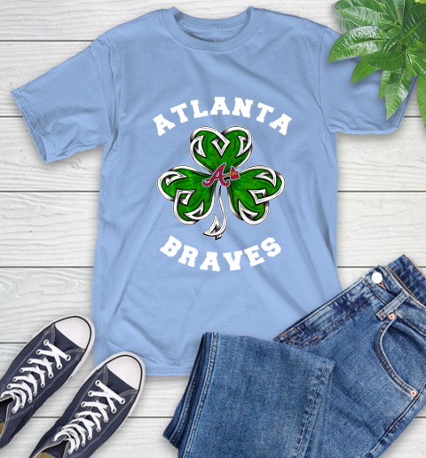 MLB Atlanta Braves Three Leaf Clover St Patrick's Day Baseball Sports T-Shirt 12