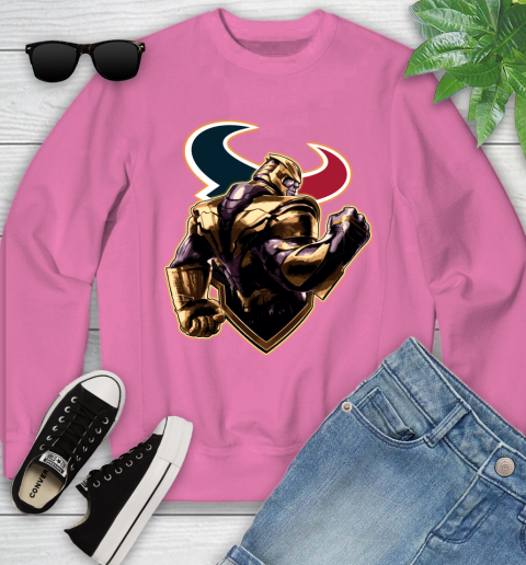 NFL Thanos Avengers Endgame Football Sports Houston Texans Youth Sweatshirt 7
