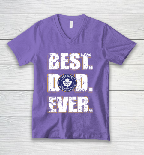 NHL Toronto Maple Leafs Hockey Best Dad Ever Family Shirt V-Neck T-Shirt 8