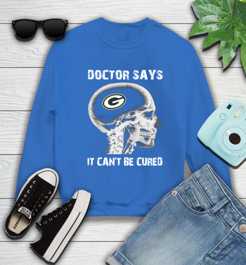 NFL Green Bay Packers Football Skull It Can't Be Cured Shirt Sweatshirt 10