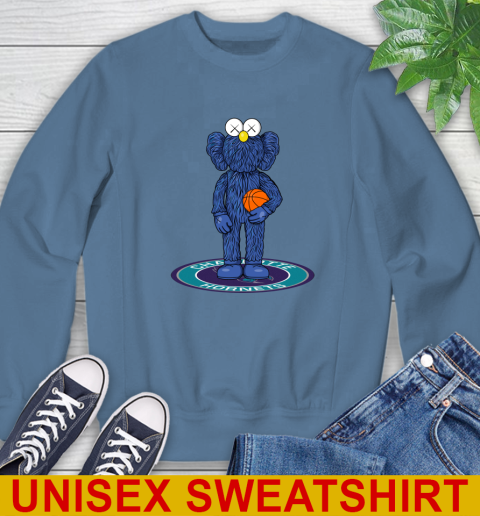 NBA Basketball Charlotte Hornets Kaws Bff Blue Figure Shirt Sweatshirt 8