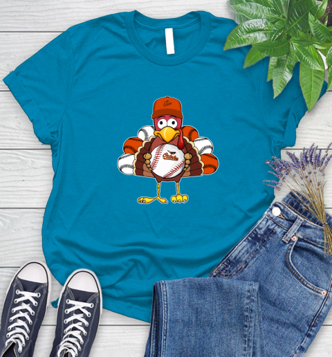 Baltimore Orioles Turkey thanksgiving Women's T-Shirt 7