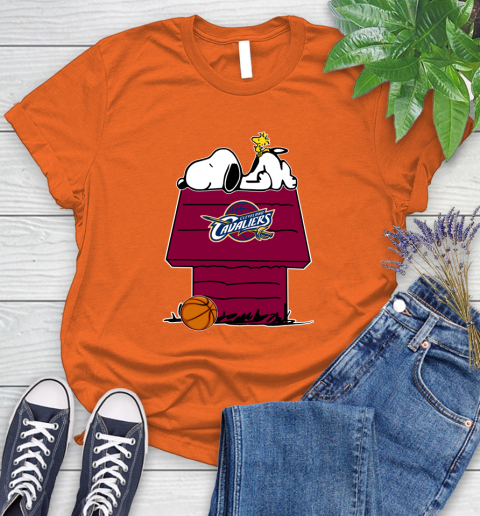 Cleveland Cavaliers NBA Basketball Snoopy Woodstock The Peanuts Movie Women's T-Shirt 4