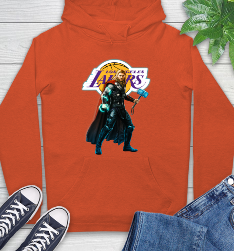 NBA Thor Avengers Endgame Basketball Los Angeles Lakers Hoodie 5