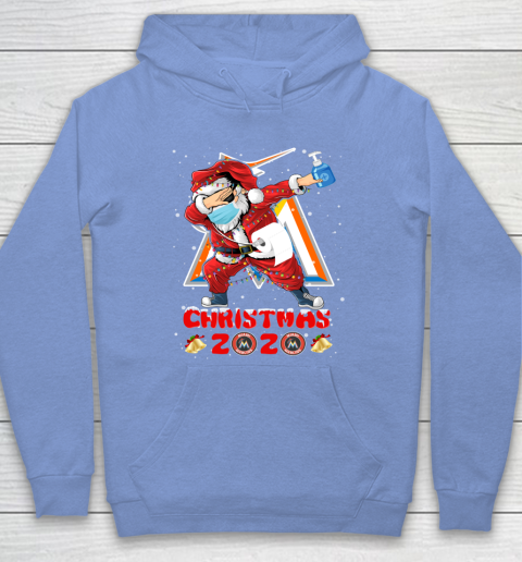 Miami Marlins Funny Santa Claus Dabbing Christmas 2020 MLB Hoodie 8