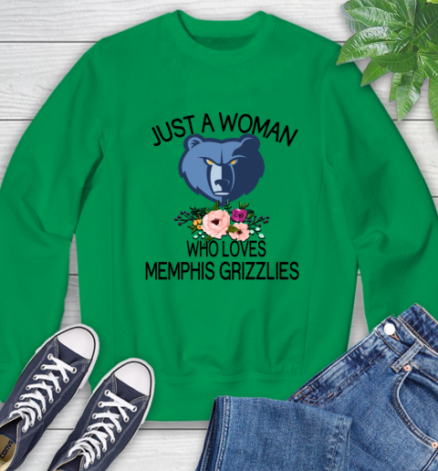 NBA Just A Woman Who Loves Memphis Grizzlies Basketball Sports Sweatshirt 4