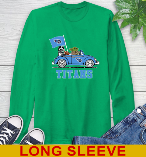 NFL Football Tennessee Titans Darth Vader Baby Yoda Driving Star Wars Shirt Long Sleeve T-Shirt 7