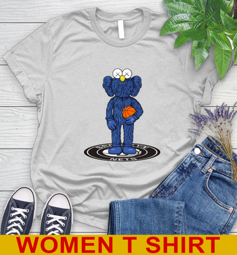 NBA Basketball Brooklyn Nets Kaws Bff Blue Figure Shirt Women's T-Shirt NBA Basketball Brooklyn Nets Kaws Bff Blue Figure Shirt Women's T-Shirt