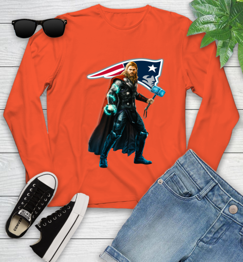 NFL Thor Avengers Endgame Football New England Patriots Youth Long Sleeve 4