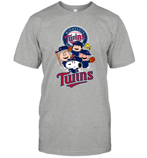 MLB Minnesota Twins Snoopy Charlie Brown Woodstock The Peanuts Movie  Baseball T Shirt_000 Women's V-Neck T-Shirt