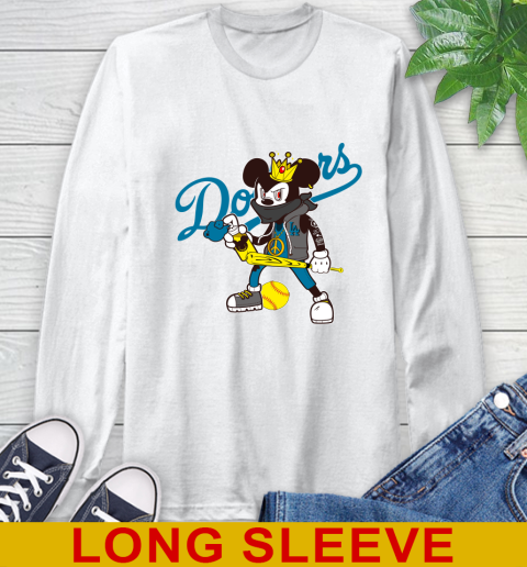 Los Angeles Dodgers MLB Baseball Mickey Peace Sign Sports Long Sleeve T-Shirt