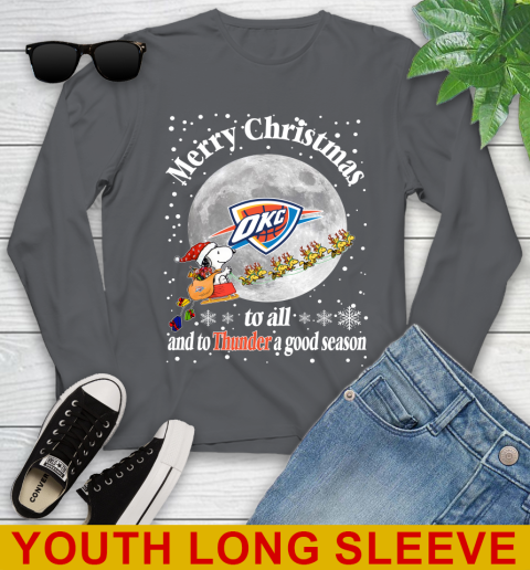 Oklahoma City Thunder Merry Christmas To All And To Thunder A Good Season NBA Basketball Sports Youth Long Sleeve 9