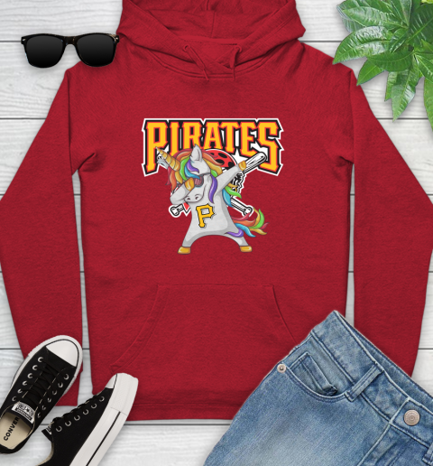Pittsburgh Pirates MLB Baseball Funny Unicorn Dabbing Sports Youth Hoodie 11