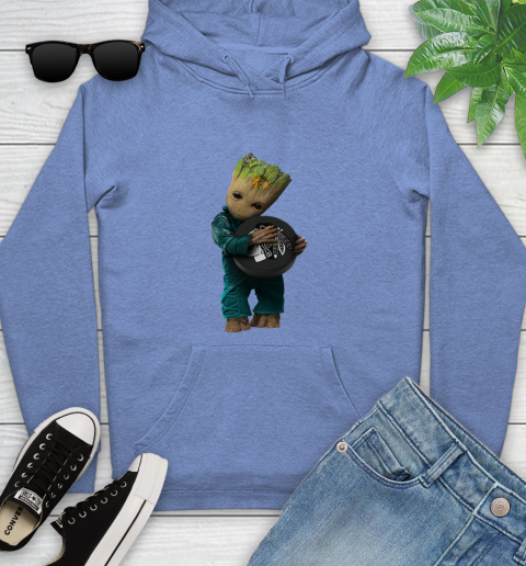 NHL Groot Guardians Of The Galaxy Hockey Sports Chicago Blackhawks Youth Hoodie 12