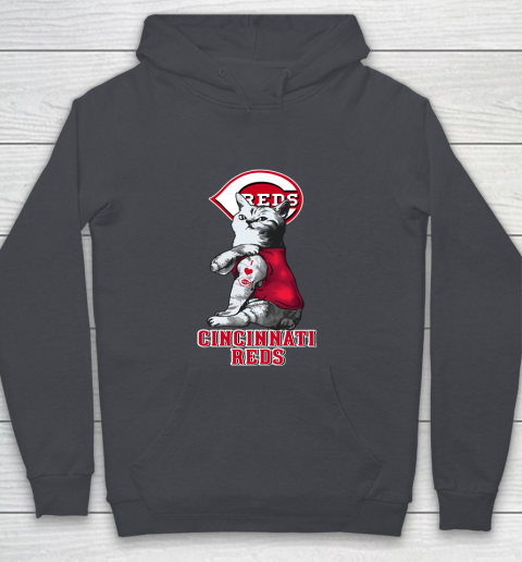 MLB Baseball My Cat Loves Cincinnati Reds Youth Hoodie 5