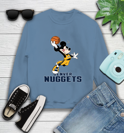 NBA Basketball Denver Nuggets Cheerful Mickey Mouse Shirt Sweatshirt 8