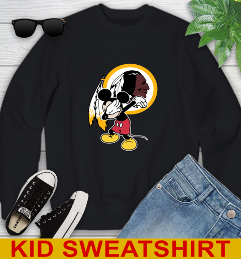 Washington Redskins NFL Football Dabbing Mickey Disney Sports Youth Sweatshirt 2