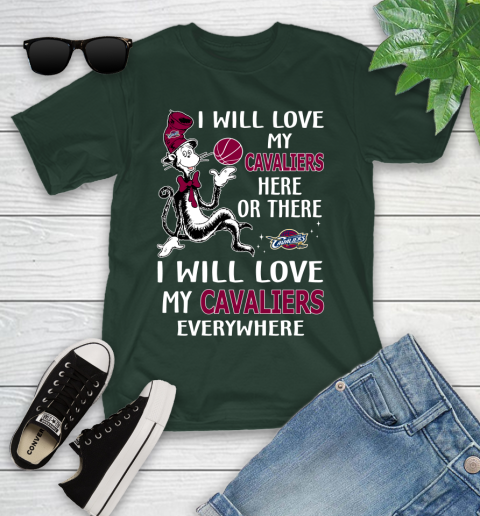 NBA Basketball Cleveland Cavaliers I Will Love My Cavaliers Everywhere Dr Seuss Shirt Youth T-Shirt 4