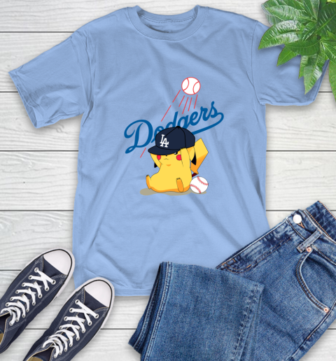 MLB Pikachu Baseball Sports Los Angeles Dodgers T-Shirt 11