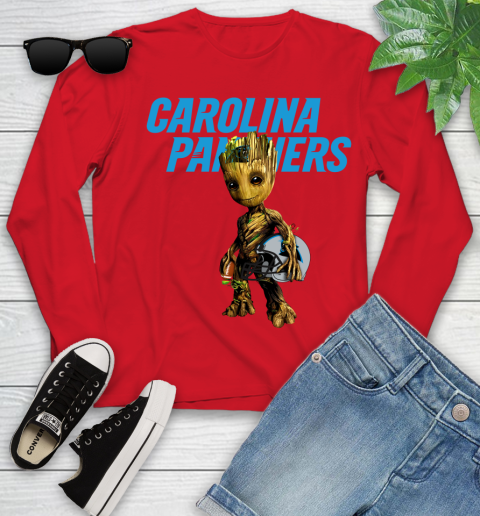 Carolina Panthers NFL Football Groot Marvel Guardians Of The Galaxy Youth Long Sleeve 11