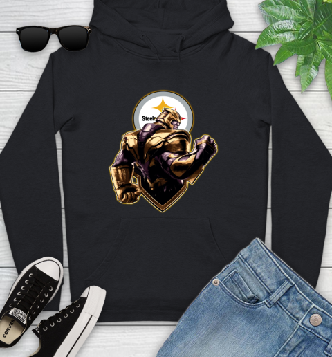 NFL Thanos Avengers Endgame Football Sports Pittsburgh Steelers Youth Hoodie 2