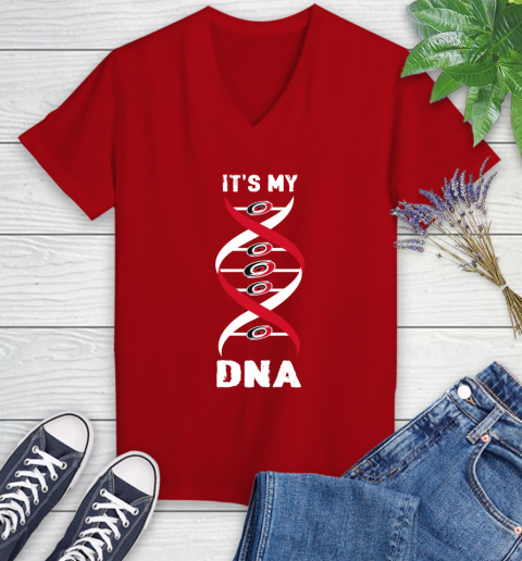 Carolina Hurricanes NHL Hockey It's My DNA Sports Women's V-Neck T-Shirt 11