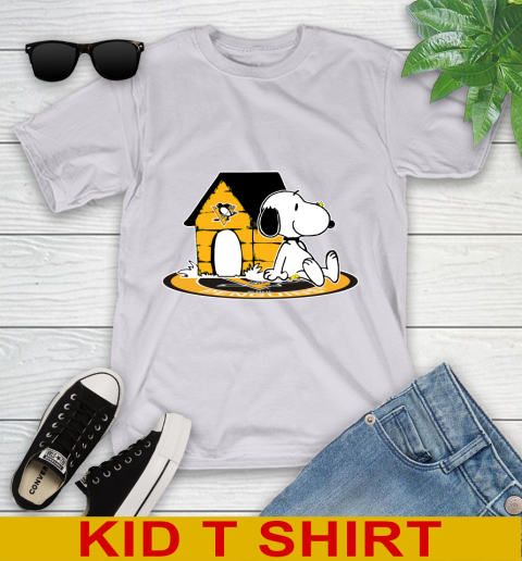 NHL Hockey Pittsburgh Penguins Snoopy The Peanuts Movie Shirt Youth T-Shirt 5