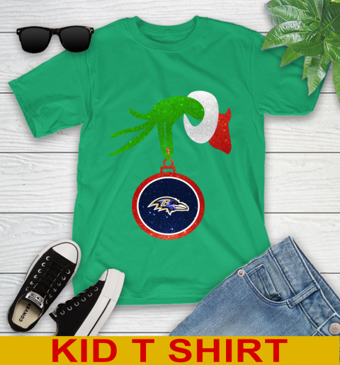 Baltimore Ravens Grinch Merry Christmas NFL Football Youth T-Shirt 6