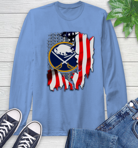 Buffalo Sabres NHL Hockey American Flag Long Sleeve T-Shirt 12