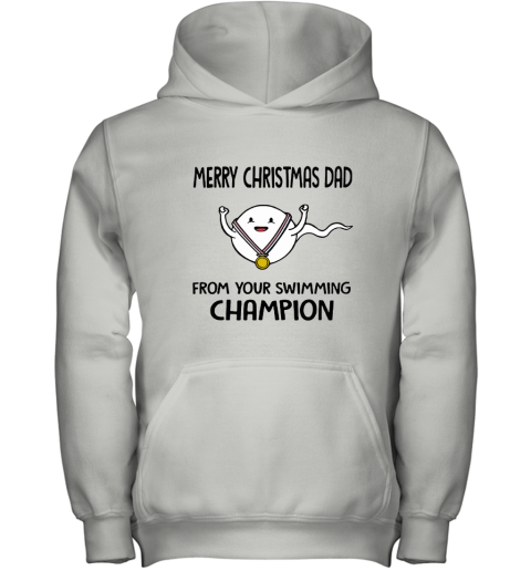Merry Christmas Dad From Your Swimming Champion Youth Hoodie
