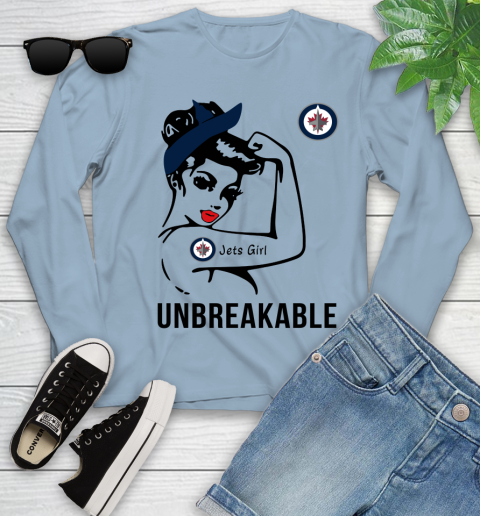 NHL Winnipeg Jets Girl Unbreakable Hockey Sports Youth Long Sleeve 6