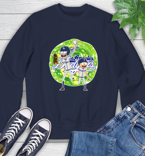 MLB Los Angeles Dodgers Rick And Morty Commissioner's Trophy Baseball Sports Sweatshirt 3