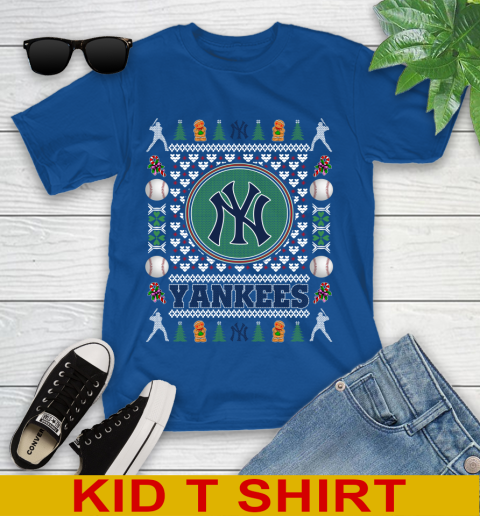 New York Yankees Merry Christmas MLB Baseball Loyal Fan Youth T-Shirt - Image 11