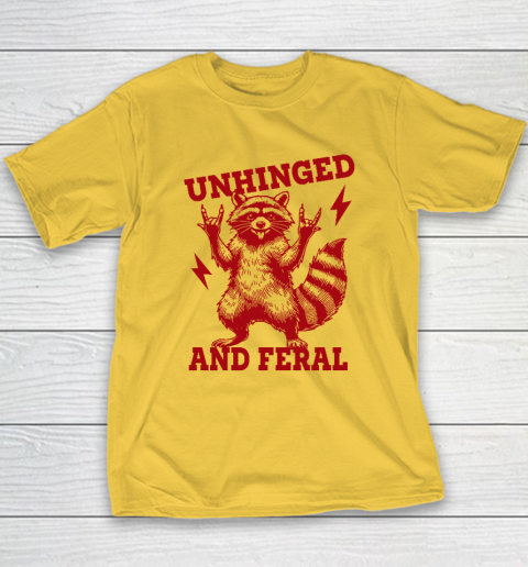 Unhinged And Feral Raccoon Youth T-Shirt 4
