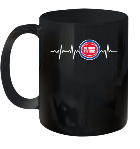 Detroit Pistons NBA Basketball Heart Beat Shirt Ceramic Mug 11oz